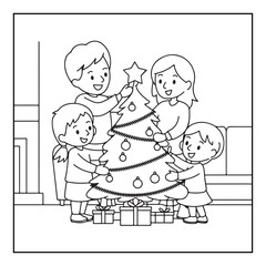 Bold & Easy Cute Christmas coloring book pages, line art, victor illustration, christmas, black and white designs, bold & easy coloring book, bold & easy coloring pages
