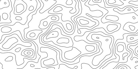 Abstract wavy topographic map. Abstract wavy and curved lines background. Abstract geometric topographic contour map background.	