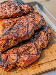 usda prime beef steak grilled for dinner