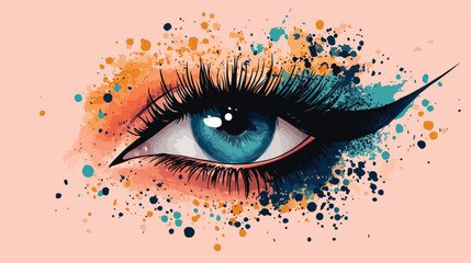 Hand-drawn makeup sponge for eye shadow application