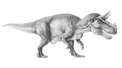 Monochrome dinosaur profile