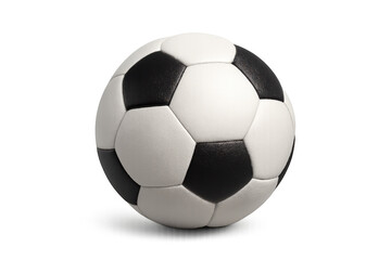Fototapeta premium Photorealistic soccer ball featuring a transparent background, ideal for enhancing sports-themed designs and projects with a classic touch