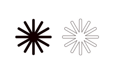 Obraz premium シンプルな放射線のアイコンセット