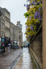 Cambridge, UK - MAY 03 2024 : street scenes in Cambridge, UK. It's a university city and the county town of Cambridgeshire, England.