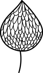 Decorative Leaf with Patterned Lines