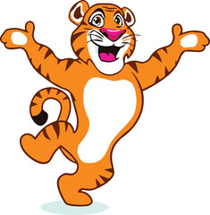 Cute White Robot Cartoon Character with Blue Accents and Speech Bubble, Offering Assistance and Technology Solutions.