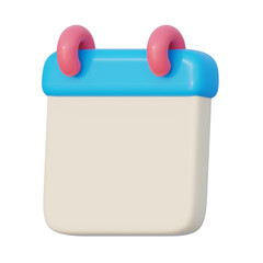 Blank calendar 3d render