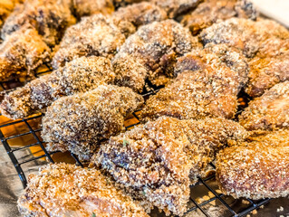 chicken wings appetizer on baking tray