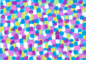 Textura pintada pinceladas de pinturas acrílicas colorida, tonos rosas, lilas, azules, amarillos