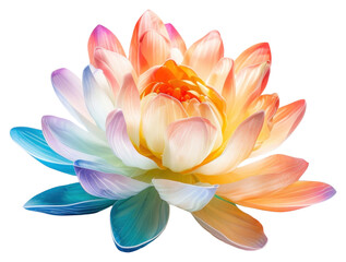 Fototapeta premium PNG Colorful rainbow lotus flower asteraceae blossom.