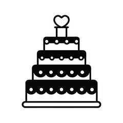 Wedding Cake Icon Outline Vector Illustration