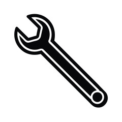 Wrench Icon Outline Vector Illustration