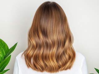 Naklejka premium Woman's Wavy Hair, Back View
