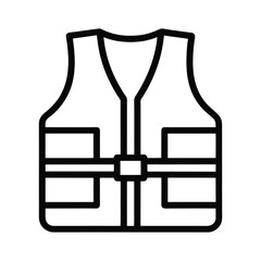 Life Jacket Icon Outline Vector Illustration