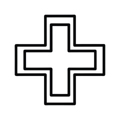 Fototapeta premium Medical Cross Icon Outline Vector Illustration