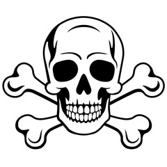 danger skull with overlapping crossbones