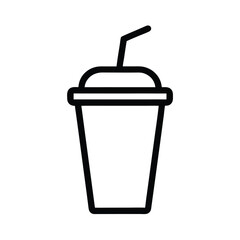 Smoothie Cup Icon Outline Vector Illustration