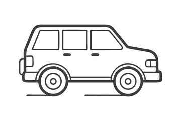 SUV Vector Silhouette Icon for Vehicle Design Projects