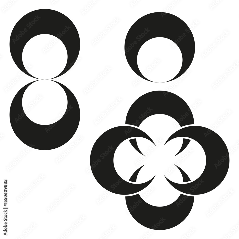 Poster symbol icon pattern. black loop design. minimalist infinity illustration. vector endless symbol.
