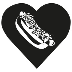 Hotdog icon. Sausage bun symbol. Fast snack illustration. Vector image.