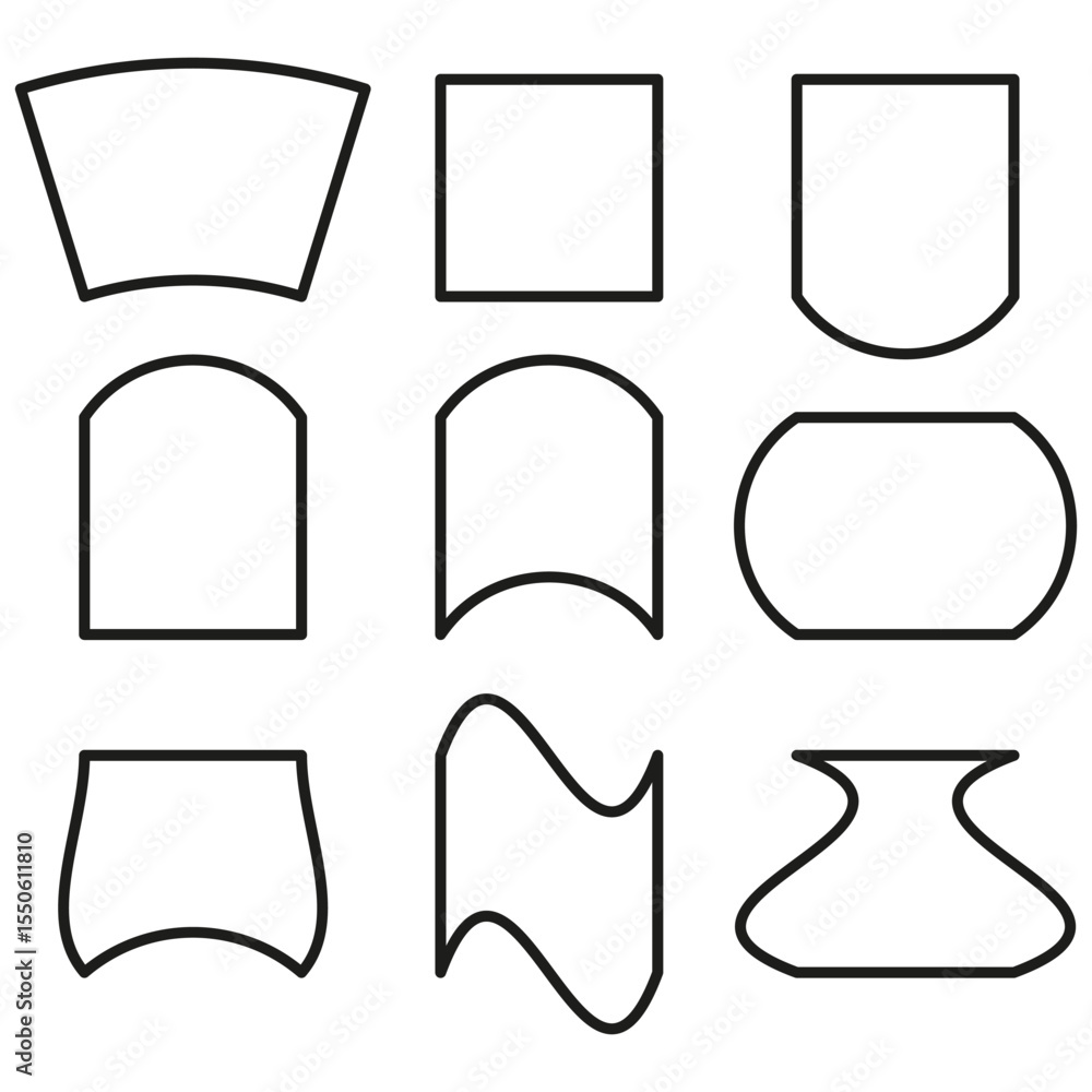 Poster geometric shape collection. basic form elements. mathematical figure vector. educational symbol set.