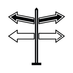 intersection arrows showing multiple lane names and labels Vector illustration