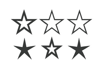 Bold Black Star Vector Icon Set for Rating and Creative Design Projects