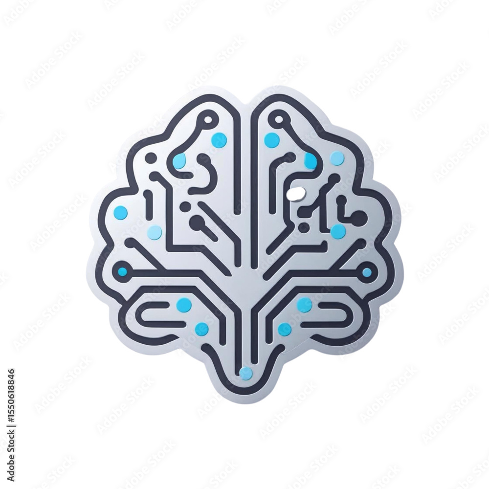 Poster artificial intelligence brain circuit board vector graphic ai technology mind concept design idea