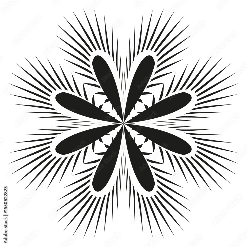 Poster star burst pattern. radiating spike design. vector explosion shape. dynamic ray elements.