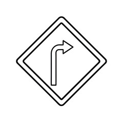 right turn yield arrow placed on highway exit signage Vector illustration