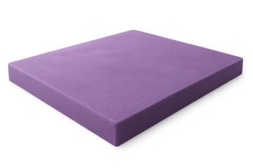 Soft purple mattress pad isolated on transparent background, providing extra comfort and support for a restful sleep