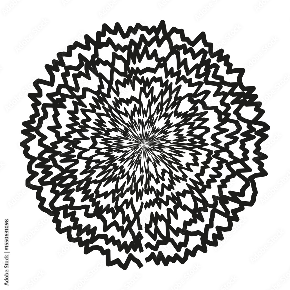 Poster abstract circle pattern. radial lines design. hypnotic ripple effect. vector optical illusion.