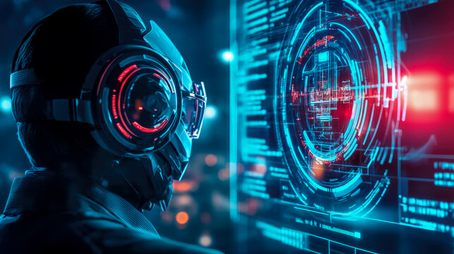 Futuristic Metaverse Immersion: A vision of virtual reality interface integration for a digital experience, concept for technology interface