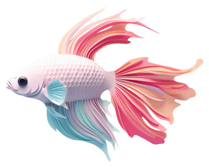 Fototapeta premium PNG Betta fish goldfish animal pomacentridae.