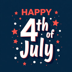 4th of July Graphic with Stars on Dark Blue Background