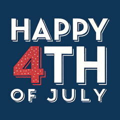 4th of July Graphic with Stars on Dark Blue Background