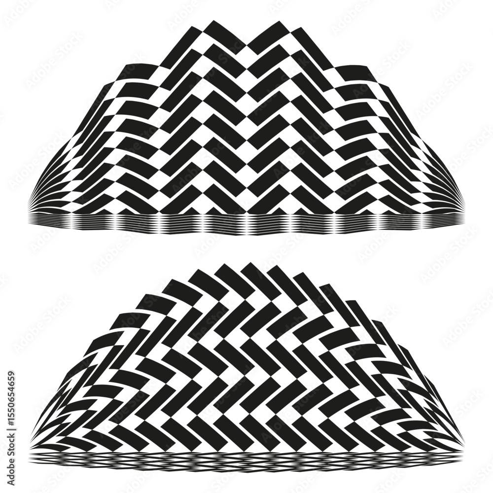 Poster semicircle pattern design. half moon shapes. curved geometric forms. vector arc collection.