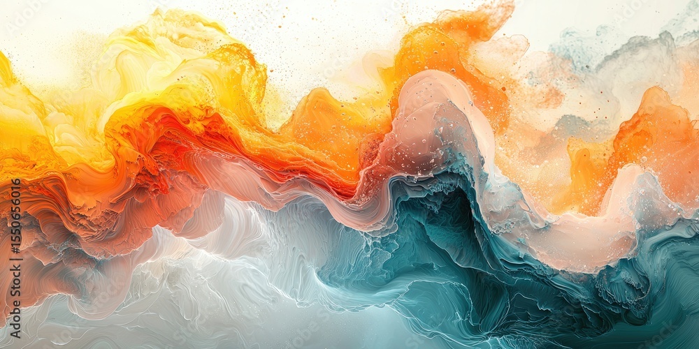 Poster An abstract scene where artistic digital art evokes a sense of creativity and originality, using a mix of detailed and abstract elements to create a rich and immersive vi