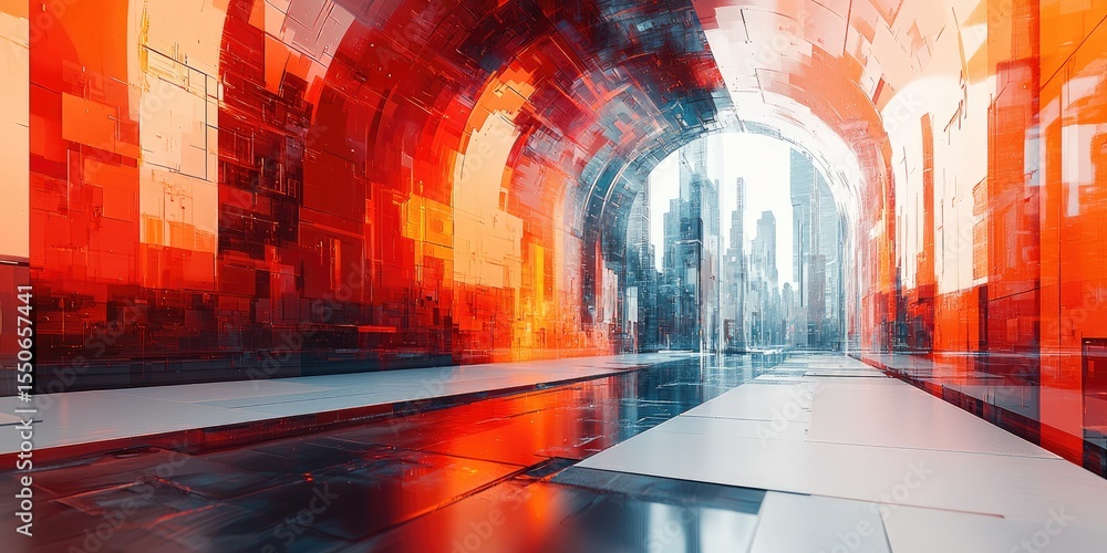 Poster An abstract scene where artistic digital art evokes a sense of creativity and originality, using a mix of detailed and abstract elements to create a rich and immersive vi