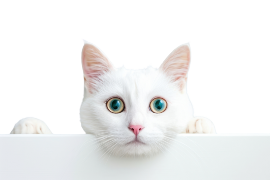 PNG Adorable white cat with blue eyes