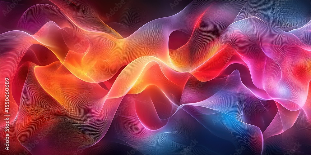 Aufkleber An abstract image featuring digital backgrounds that highlight futuristic and sleek patterns, blending vibrant colors and smooth gradients for a modern, visually engaging