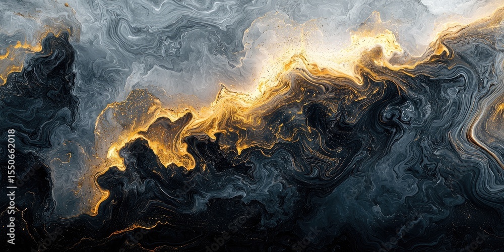 Poster An abstract artwork featuring fluid art backgrounds with intricate and seamless color blends, producing a sophisticated and captivating design that enhances the depth and