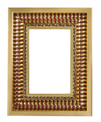 Gold color picture frame.