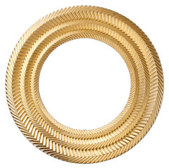 Round gold color picture frame.