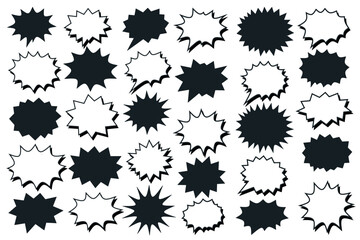 Black and White Comic Style Speech Bubble Collection