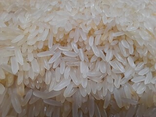 Parboiled rice in Bangladesh. White rice raw food. Healthy nutritional food rice. White Rice close up view. 