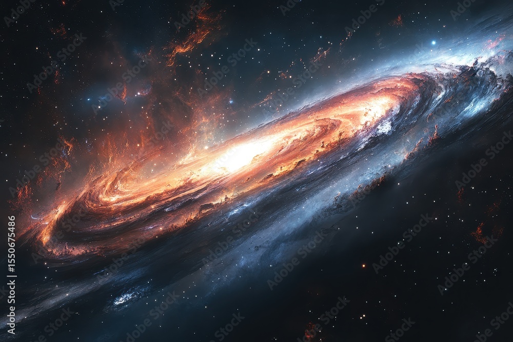 Poster stunning view of the carina nebula displaying interstellar gas and dust clouds illuminated by radiat