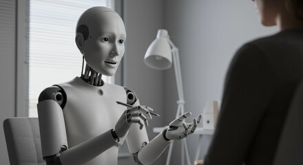 Humanoid Robot in Therapy Session Exploring AI in Mental Healthcare