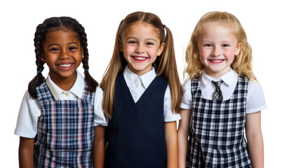 PNG Diverse elementary school students happy diversity portrait.