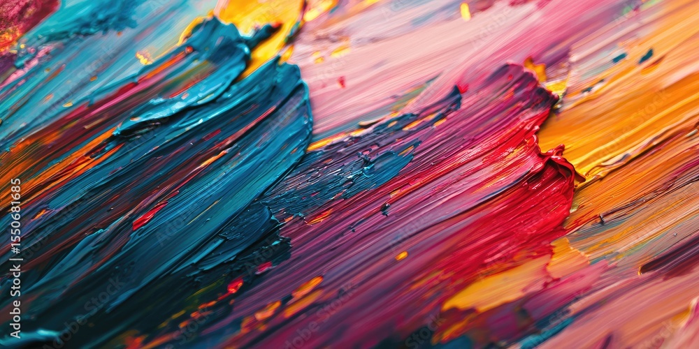 Poster painterly patterns showcasing visible brushstrokes and layered textures, perfect for expressive artistic designs.
